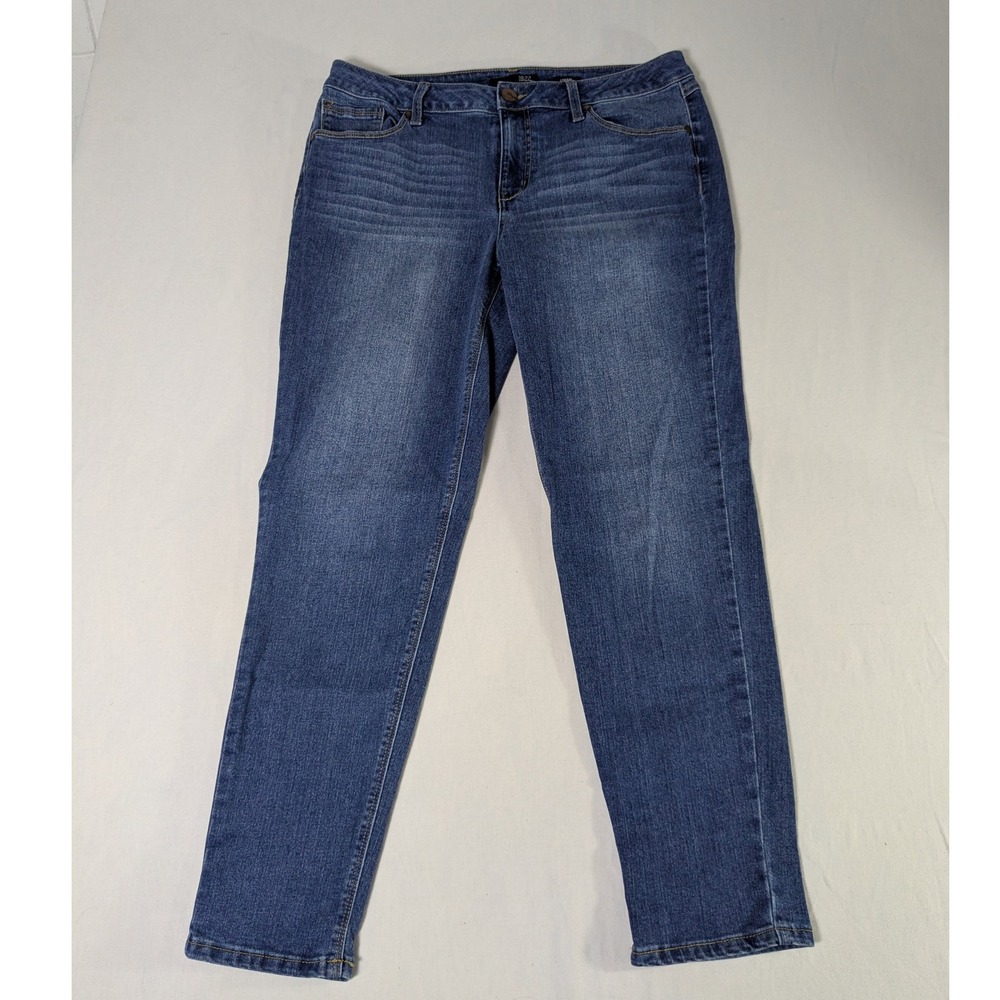 1822 Denim Adrianna Skinny Jeans Medium Wash Blue Size 14 Stretch Repreve